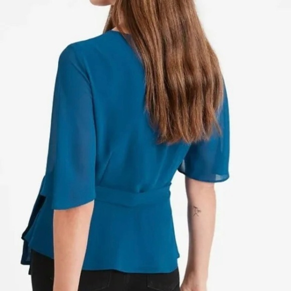 Banana Republic New With Tags Wrap Blouse In Size Medium Tall - Picture 5 of 13